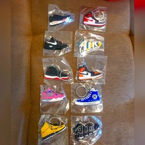 Fashion Jordan Sneaker shoe Keychain Nike Converse 10 PCS